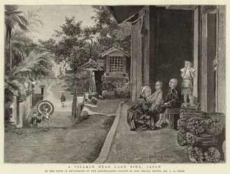 Un villaggio vicino al lago Biwa, Giappone